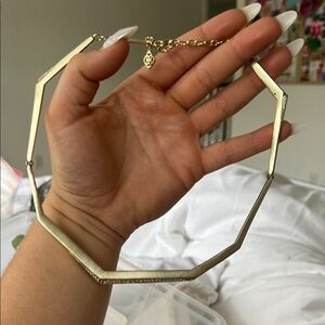 Kendra Scott Gold Necklace Modern Geometric Design